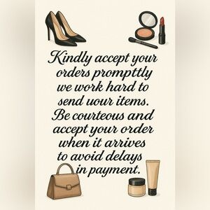 ACCEPTANCE OF ORDERS!